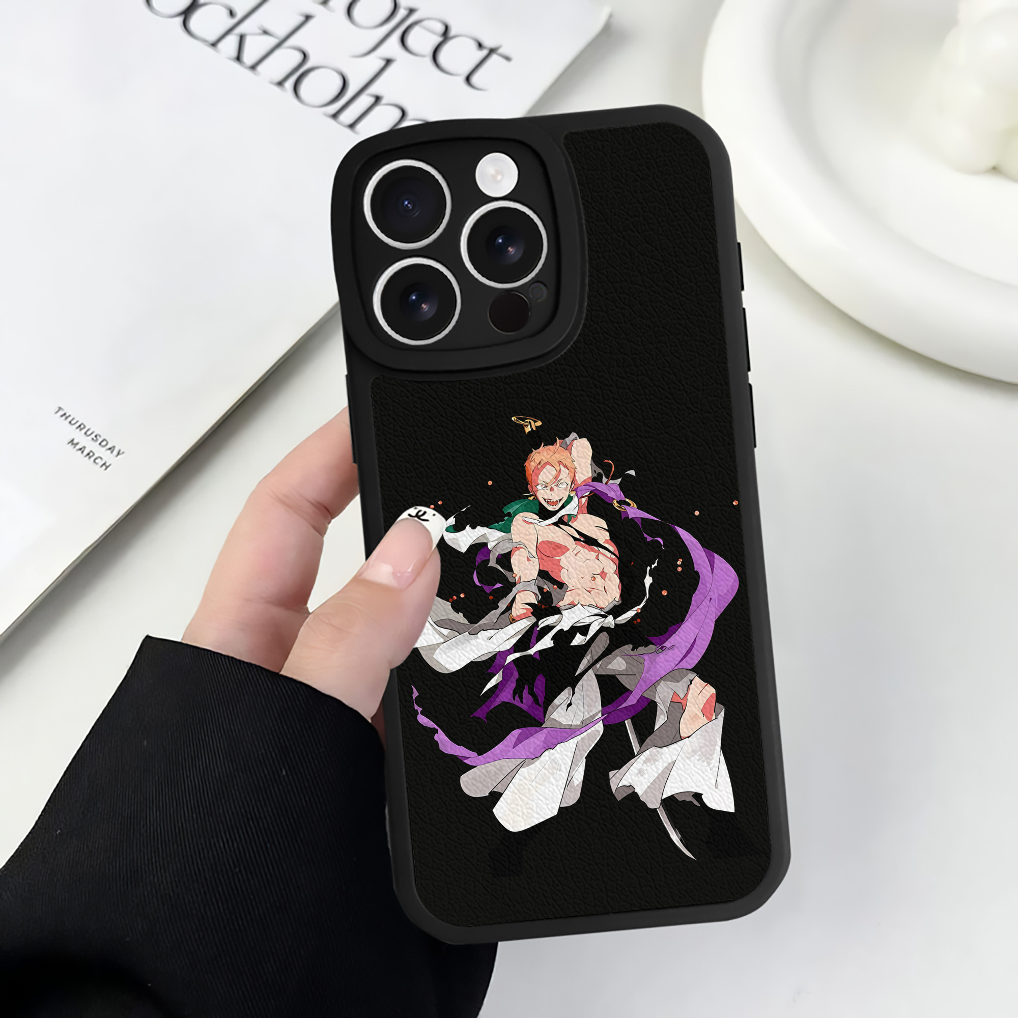 （画像用） 刀剣乱舞 Touken Ranbu 【iPhone 16シリーズ対応】シリコンスマホケース（レザー調） 材質：シリコン